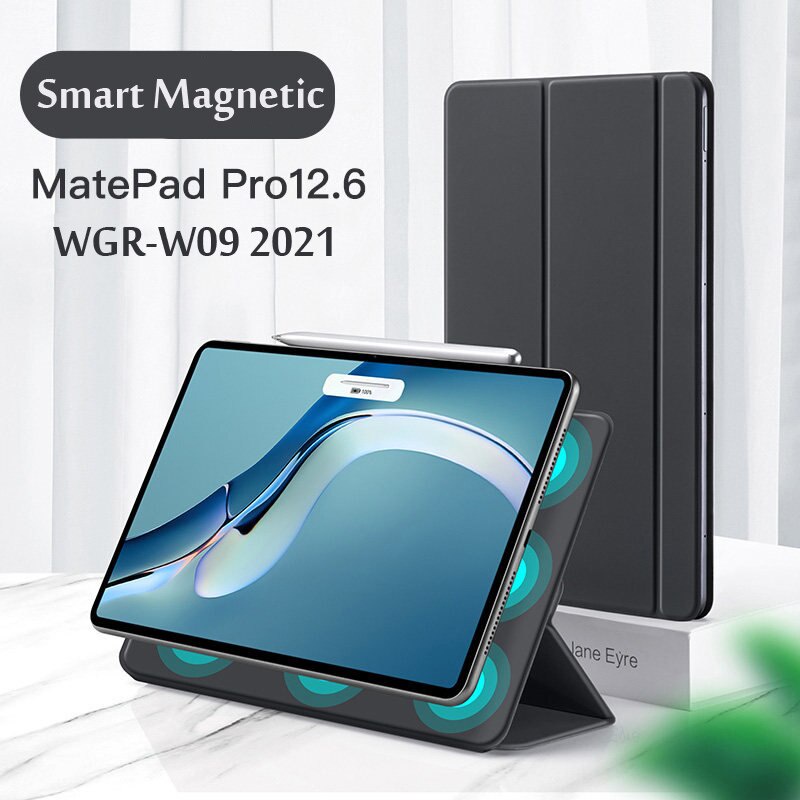เคสสําหรับ Huawei Matepad Pro 12.6 เคส 2021 เคสแม่เหล็กบางเฉียบสําหรับ Huawei Wgr-W09 แท็บเล็ต