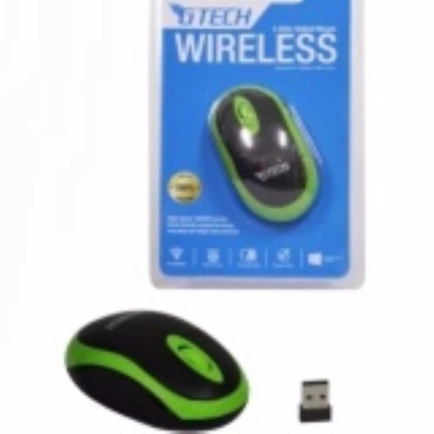 G-tech GTWM-7 เมาส์ไร้สาย GTECH Wireless Mouse High-speed 1600dpi รุ่น GTWM7 Green  #1039