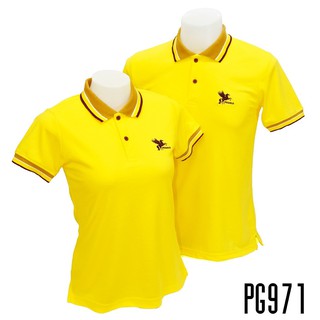 King Pegasus - เสื้อโปโลผู้ชาย Pegasus ผ้านิ่มใส่สบาย สีเหลืองอ่อน ปกเหลืองเข้ม รหัส PG971