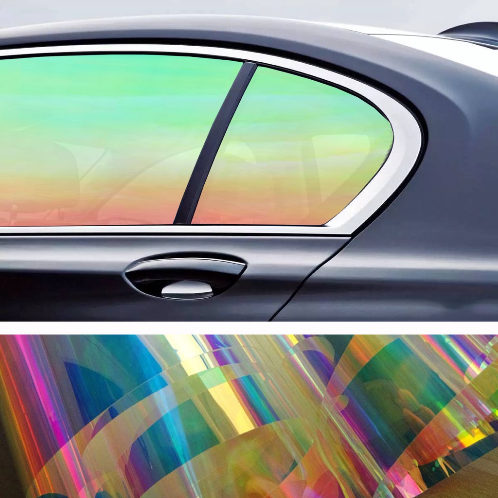 ตกแต่ง Iridescent Window Film Self กาวฟิล์มแก้ว Chameleon สําหรับ Home Decal DIY สติกเกอร์หน้าต่างรถยนต์