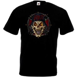 เสื้อยืดแขนสั้น คอกลม ผ้าฝ้าย พิมพ์ลายโปสเตอร์ Slayer v30 สีดํา สําหรับผู้ชาย KDakfm86MChlgf75Size S-5XL