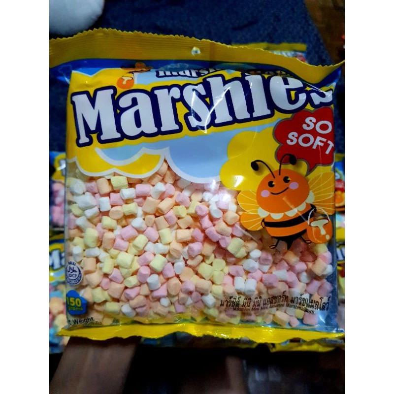 มาร์ชเมลโล่เม็ดจิ๋วคละสี (เล็กสุด) 150g. Marshmellow Marshies