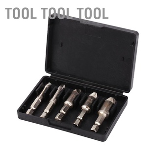 5Pcs Screw Extractor Remover Drill Tool Kit1/4" Hex Shank w/Case