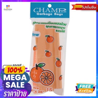 แชมเปี้ยน ถุงขยะ แบบม้วนส้ม24X28น.15ใบCHAMPION GARBAGE BAG ORANGESCENT24X28IN