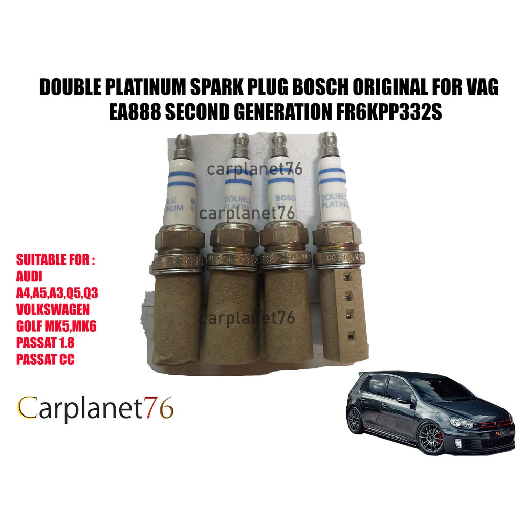 BOSCH SPARK PLUG(FR6KPP332S) 4 ชิ้นสําหรับ AUDI VOLKSWAGEN MK5 MK6 A4 A5 EA888 SECOND GENERATION