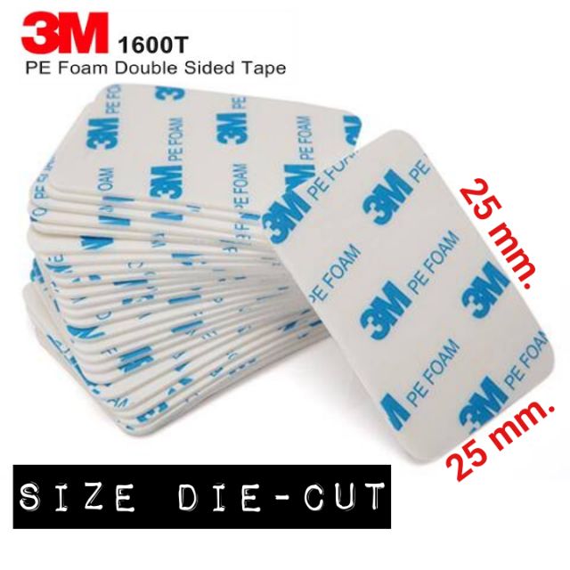 3M™ 1600T-10 White [ เป็นชิ้นงาน Die-Cut ] ( PE Foam ) โฟมเทปกาวสองหน้า เทปโฟมสีขาว หนา 1.12 mm.