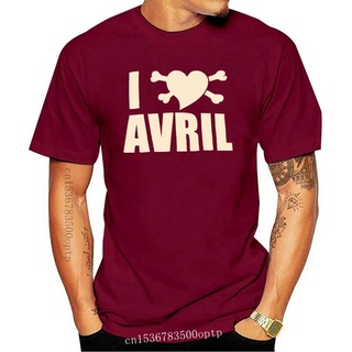 เสื้อยืดวินเทจขายดี เสื้อยืดลําลอง แขนสั้น พิมพ์ลาย Avril Lavigne I Love Avril IOfkam69INpfga05 สําหรับผู้ชายS-5XL