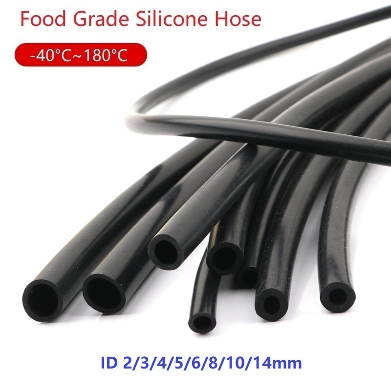 1 เมตร  ท่อยางซิลิโคน เกรดอาหาร สีดํา ยาว สําหรับปั๊มลมตู้ปลา Food Grade Black Silicone Tube ID 2 3 