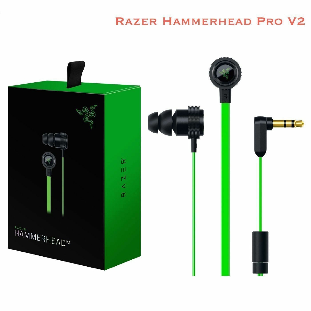 Razer Hammerhead Pro V2 Earphone 3.5mm Wired In Ear Gaming Headset With Mic (หูฟังเกมมิ่ง พร้อมกล่อง)
