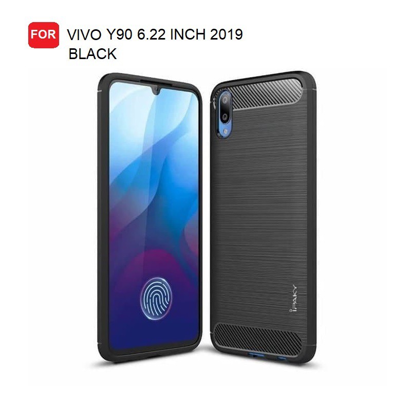 เคส Ipaky Carbon Fiber VIVO Y90 | Y93 | Y93s | Y91C | Y97 Softcase กันกระแทก TPU Backcase สีดํา