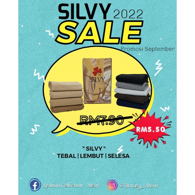STOKIN MESIR SILVY OPAQUE (PANG & TEBAL)