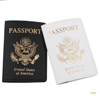 เคสกระเป๋าใส่หนังสือเดินทาง บัตรประจําตัว หนัง PU แบบพกพา USA