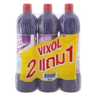 🔥แนะนำ!! วิกซอล ผลิตภัณฑ์ล้างห้องน้ำ สีม่วง 900 มล. แพ็ค 2+1 VIXOL Bathroom Cleaner Purple 900ml. 2+1 Pack