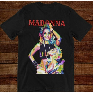 tshirtเสื้อยืดคอกลมฤดูร้อนเสื้อยืด พิมพ์ลาย Madonna สีดํา สไตล์วินเทจ สําหรับผู้ชาย และผู้หญิง 2022Sto4XL