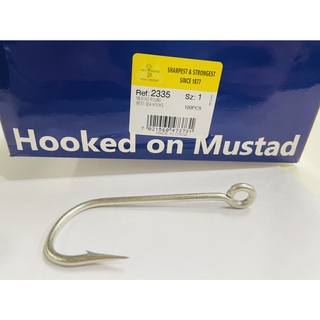 Mustad 2335 หน้าตรงมีห่วง 1,000ตัว