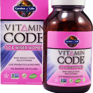 💥🇺🇸Garden of Life, Vitamin Code, 50 &amp; Wiser Women, RAW Whole Food Multivitamin, 120,240 Vegetarian Capsules