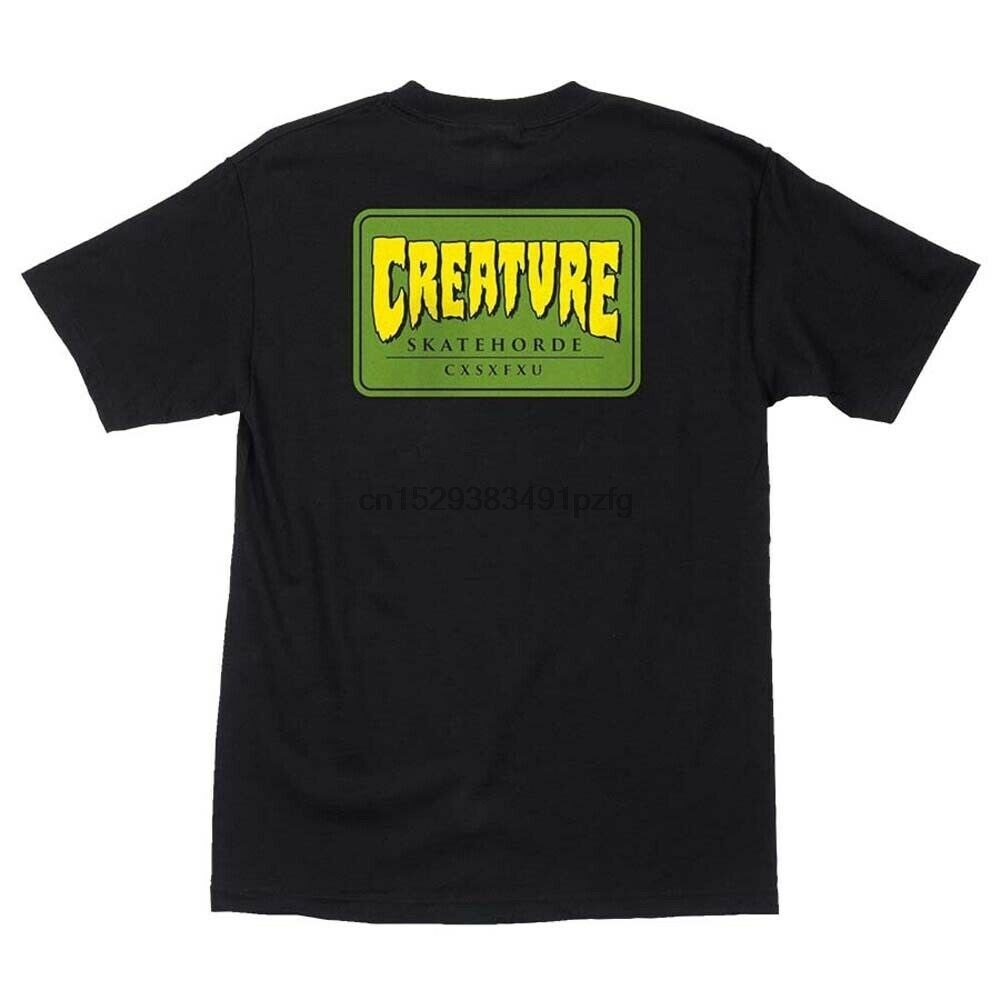 คอลูกเรือเสื้อยืดคอกลมเสื้อยืดแขนสั้นลําลอง พิมพ์ลาย Creature Skate Horde Skateboard แฟชั่นฤดูร้อน ส