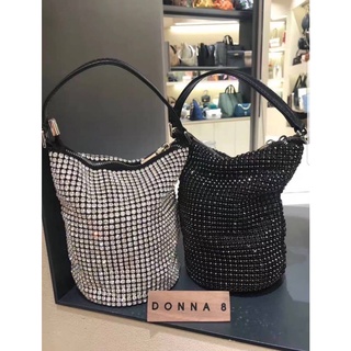 กระเป๋า Crystal Bucket with Crossbody Bag ( Size 8 inch ) กระเป๋าสะพาย กระเป๋าถือ กระเป๋าสะพายข้าง คริสตัล วิบวับ แฟชั่น