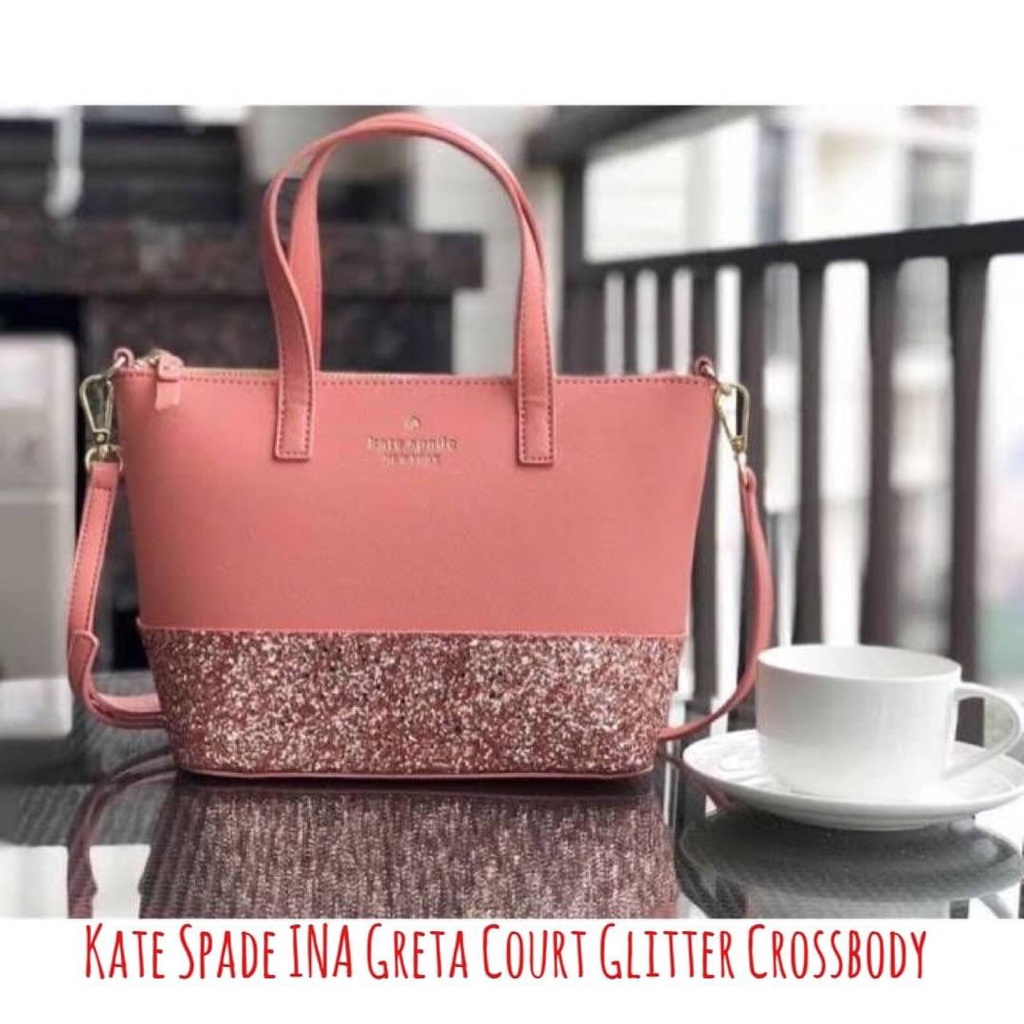 ❌SALE❌สินค้าปกติ Kate Spade INA Greta Court Glitter Crossbody Code:B6D180465 แบรนด์แท้ 100% งาน Outlet ไม่รับเปลี่ยน/คืน