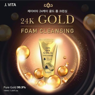 J.VITA 24K Gold Face Cleansing Foam Cleanser 100ml