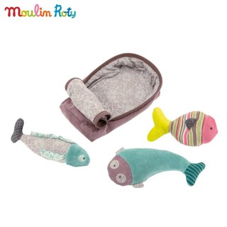 Moulin Roty ตุ๊กตาของเล่นผ้า ปลากระป๋อง 3 ตัว MR-660075