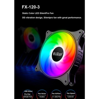 Pccooler Fx-120-3 Led เคสพัดลมป้องกันไฟฟ้าสถิตย์