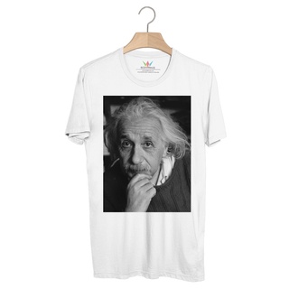 เสื้อคนอ้วน เสื้อสีขาว BP878 เสื้อยืด Albert Einstein #3 เสื้อคู่รัก เสื้อครอปสายฝอ Tee เสื้อยืดชาย