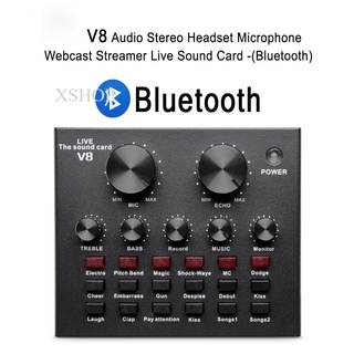 V8 Audio Stereo Headset Microphone Webcast Streamer Live Sound Card(Bluetooth)V8 BT USBเสียงชุดหูฟังไมโครโฟน Webcast