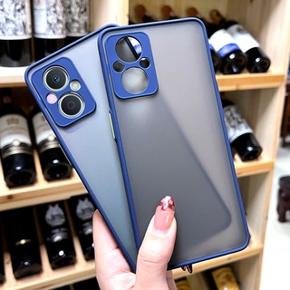 Oppo Reno7Z Reno 7Z 7 Pro 5G A76 แข็ง โปร่งแสง PC เคลือบด้าน เคสซิลิโคน TPU ขอบกันกระแทก เคส