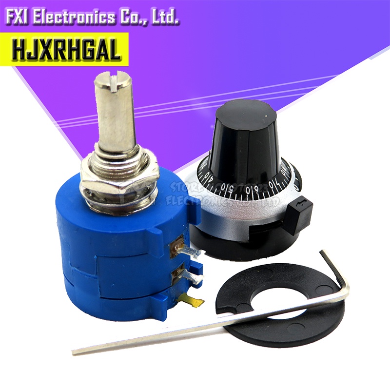 3590S-2-103L 3590S 10K ohm Precision Multiturn Potentiometer 10 แหวนปรับ Resistor + Turns นับ Dial R
