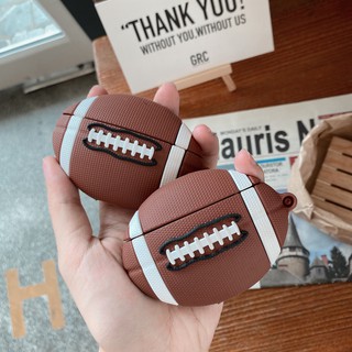 เคสหูฟังบลูทูธไร้สาย ซิลิโคนนิ่ม ลายรักบี้ พร้อมตะขอ สําหรับ AirPods Pro gen 2 1 2 Pro 3