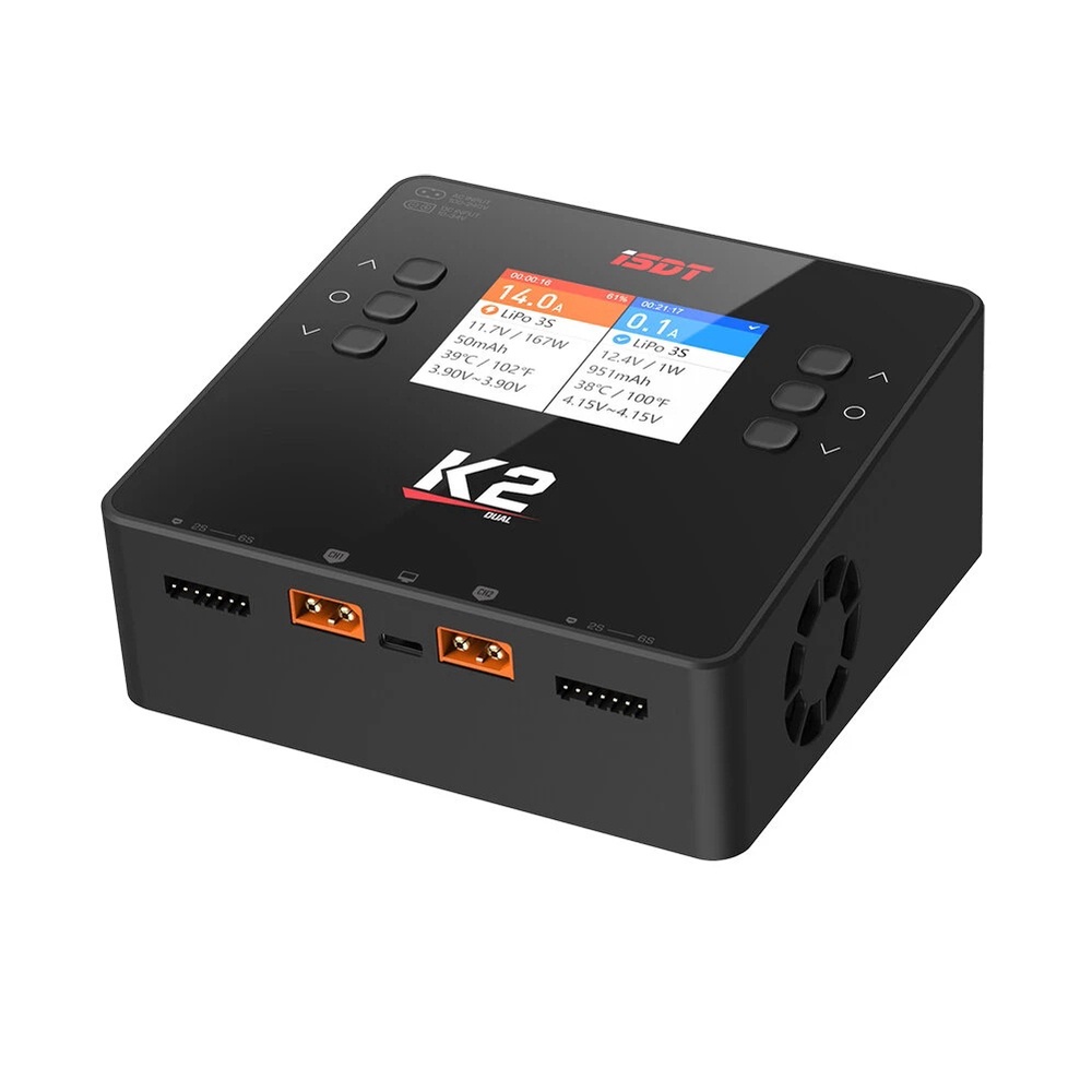 ☃ISDT K2 AC 200W DC 500Wx2 20A Dual Channel Balance Lipo Charger
