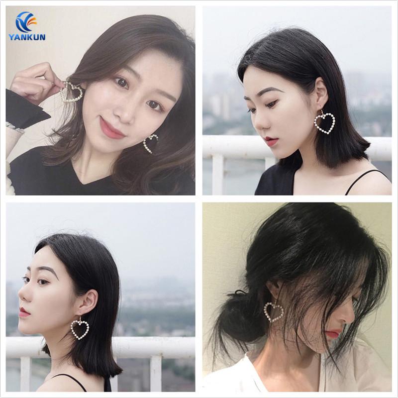 ต่างหูมุกทรงหัวใจน่ารักสไตล์ญี่ปุ่น