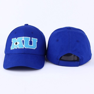 Topi หมวกเบสบอล ปักลาย Monster MU สีฟ้า สําหรับผู้ชาย และผู้หญิง