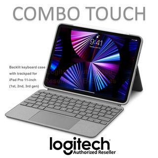 Logitech COMBO TOUCH for iPad Pro11" Gen 1,2,3 เคสคีย์บอร์ดแบ็คไลท์พร้อมแทร็กแพด (แป้นภาษาอังกฤษ) ของแท้ ประกันศูนย์ 1ปี