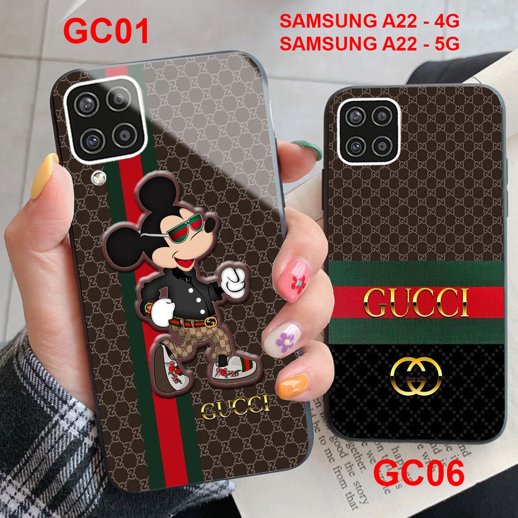 [ GLASS CASE ] Samsung A22 4G - เคส Samsung A22 5G พิมพ์ลาย Lv Gc คุณภาพ