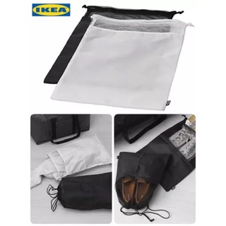 (แพคคู่) ถุงใส่ผ้ารอซัก ถุงใส่รองเท้า-กระเป๋า สีขาวดำ  IKEA BRODERLIG Laundry bag, black/white (Pack Of 2)