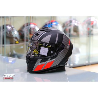 หมวกกันน็อค SCORPION HELMETS EXO-R1 AIR CORPUS MATT BLACK SILVER RED