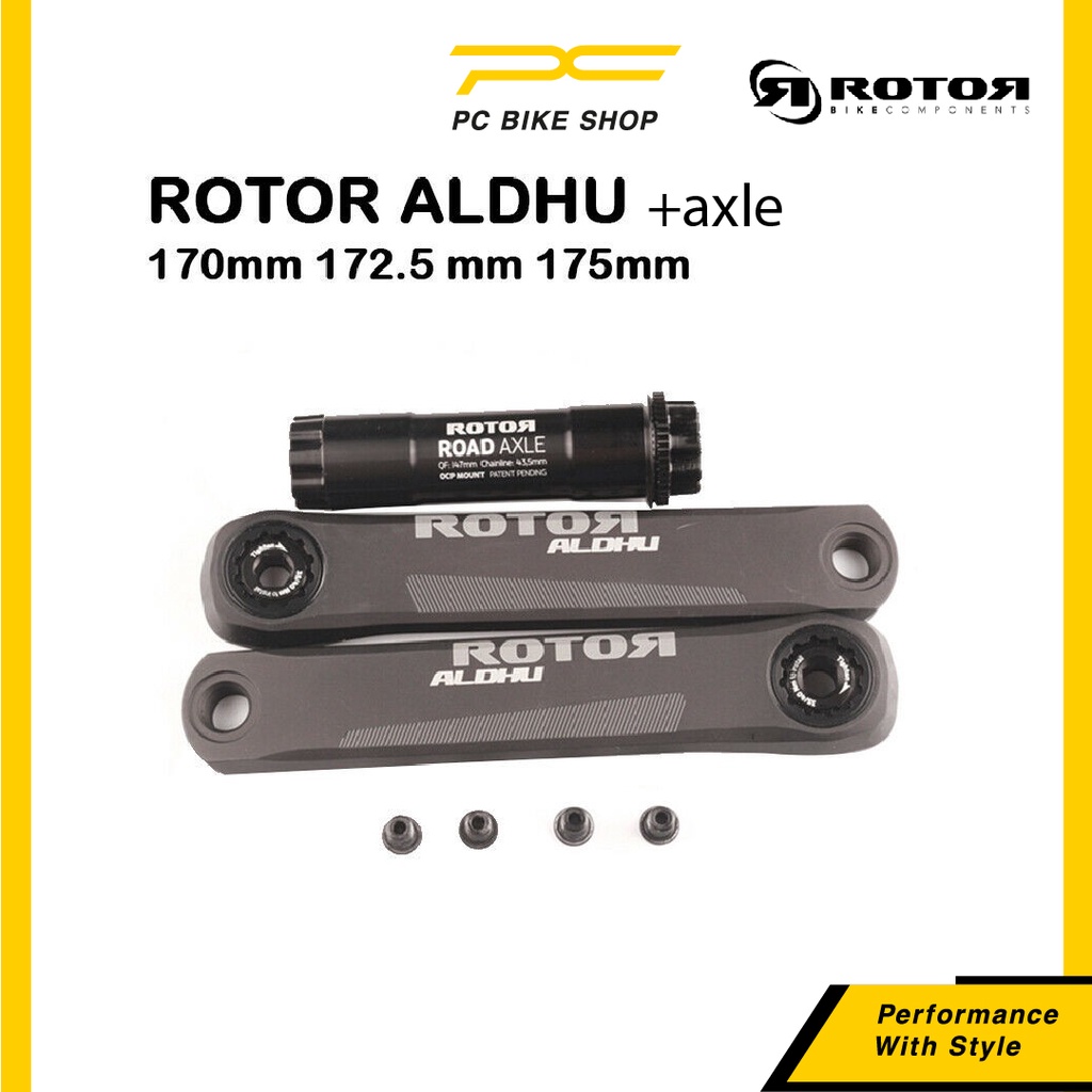 ROTOR ALDHU CRANKS ARM + AXLE 30 มม.Chainring ขี่จักรยานจักรยานเสือหมอบ Crank Component Basikal Part