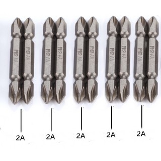 10 ดอก ดอกสว่านหัวแฉก ดอกไขควง หัวแม่เหล็ก 2 ด้าน ยาว 65 มม. 10Pcs 65MM Double Head Screwdriver