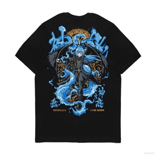 เสื้อยืดแขนสั้นทรงหลวมพิมพ์ลายการ์ตูน Tensura Rimuru Tempest แฟชั่นสําหรับผู้ชาย