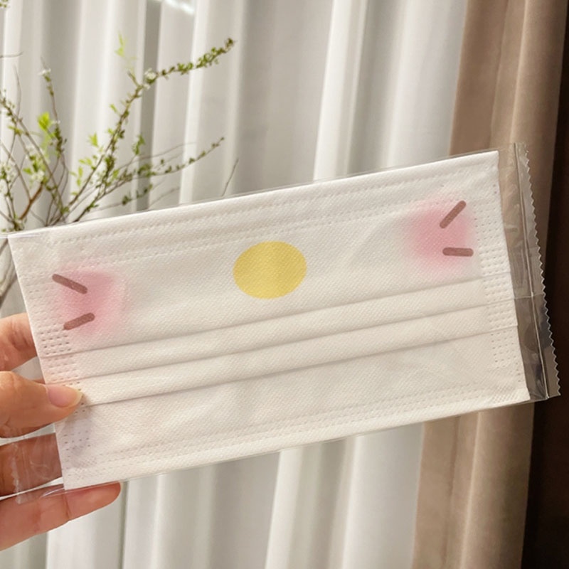 หน้ากากเครื่องบิน ลายการ์ตูนน่ารัก สามชั้น สําหรับผู้ใหญ่ จํานวน 10 ชิ้น 50 ชิ้น