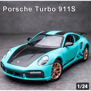 โมเดลรถยนต์ สเกล 1:24/1:32 Prosche 911 Turbo S diecast พร้อมเสียง ไฟ และตัวดึงถอยหลัง