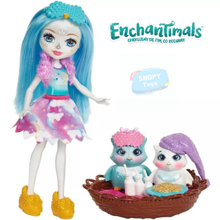 Enchantimals ตุ๊กตา เอนเชนติมอล นกฮูก Sleep over Night Owls Doll Set ของแท้ babyshopy