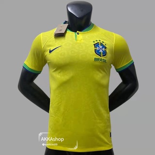 เสื้อกีฬาแขนสั้น ลายทีมชาติฟุตบอล Brazil Fan version 22-23 ชุดเหย้า สําหรับผู้ชาย