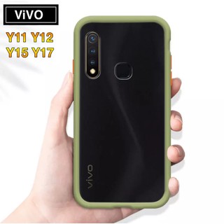 [ส่งจากไทย] เคสกันกระแทก ปุ่มสีผิวด้าน Case Vivo Y11 Y12 Y15 Y17 ขอบนิ่มหลังแข็ง เคส VIVO