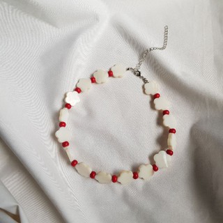 Flower shell × Red dot choker โชคเกอร์เปลือกหอย สร้อยเปลือกหอย สร้อยคอเปลือกหอย