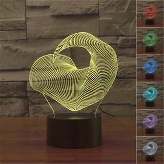 โคมไฟตั้งโต๊ะ LED รูปสัตว์ 3D ไล่โทนสี 7 สี ชาร์จ USB