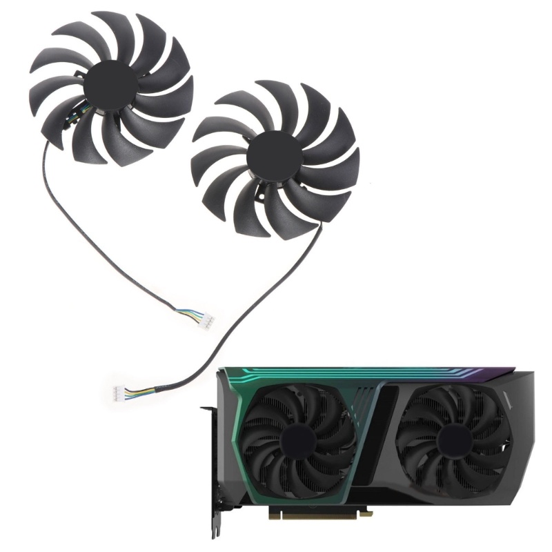 Con 1PC 1 คู่ 12V 4Pin กราฟิกการ์ด Cooling VGA พัดลมสําหรับ ZOTAC RTX3070 LHR 8GB AMP