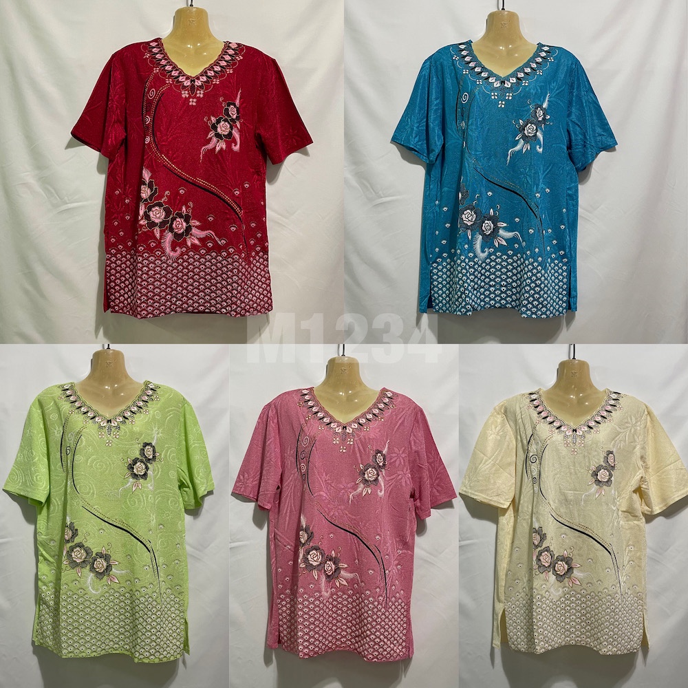 เสื้อผู้ใหญ่ ผ้าหนังไก่ คนแก่ ใส่สบาย แฟชั่น อาม่า